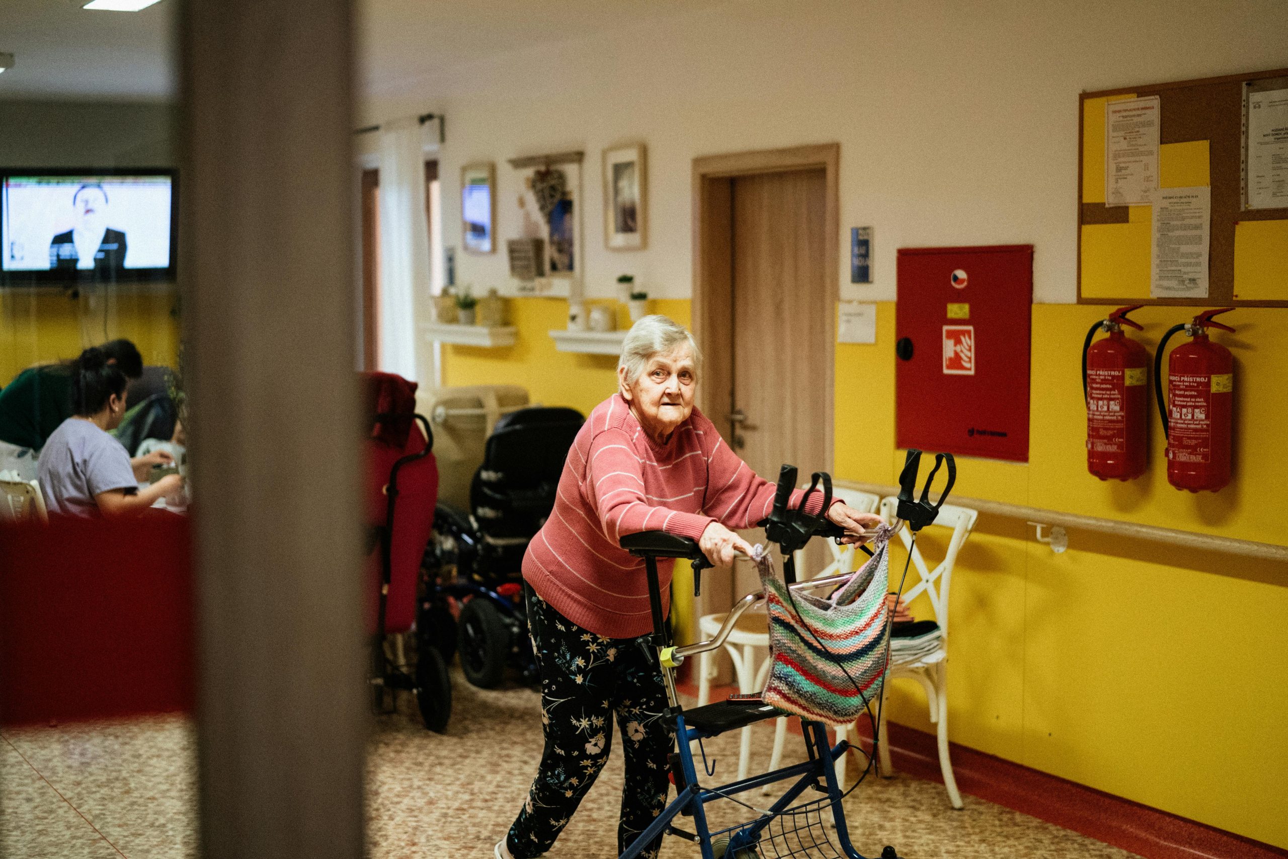 Elder woman in a senior assisted living house
